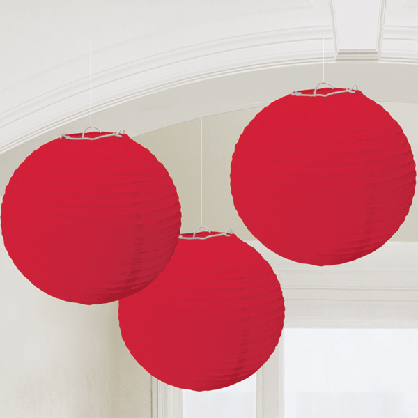 Red Paper Lanterns (3ct)